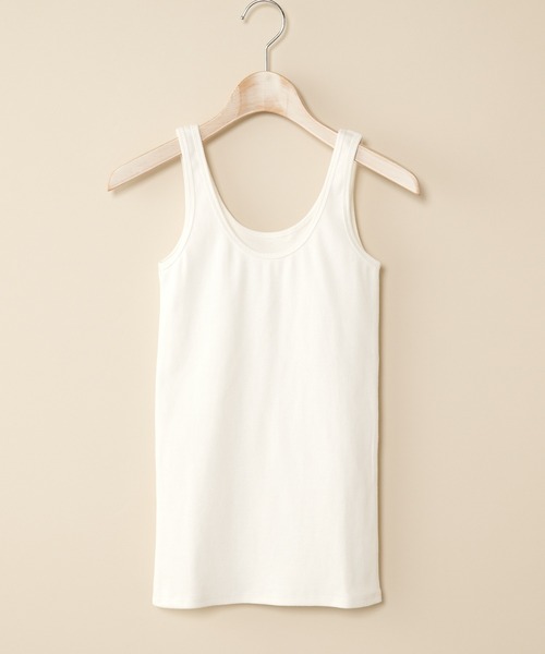 SHENERY（シーナリー）の「リブタンクトップ（タンクトップ・レディース・グレー/オフホワイト/モカ・FREE）」の2枚目の写真