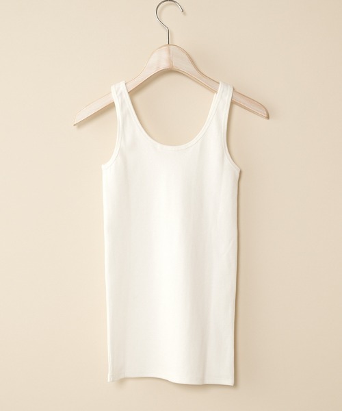 SHENERY（シーナリー）の「リブタンクトップ（タンクトップ・レディース・グレー/オフホワイト/モカ・FREE）」の4枚目の写真