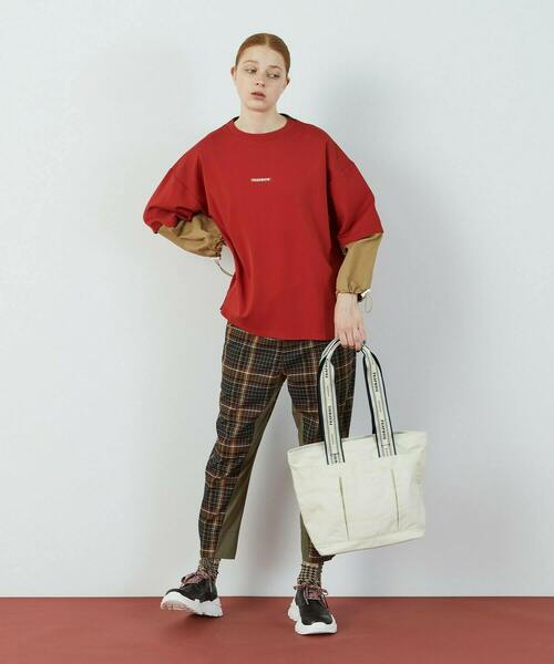 FRAPBOIS（フラボア）の「スクエアトートバッグ（トートバッグ・レディース・ネイビー/カーキ/アイボリー・FREE）」の21枚目の写真