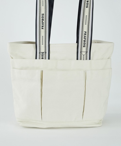 FRAPBOIS（フラボア）の「スクエアトートバッグ（トートバッグ・レディース・ネイビー/カーキ/アイボリー・FREE）」の4枚目の写真