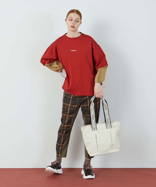 FRAPBOIS（フラボア）の「スクエアトートバッグ（トートバッグ・レディース・ネイビー/カーキ/アイボリー・FREE）」の15枚目の写真