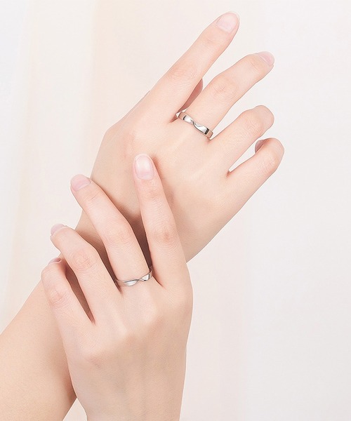 clarity blanc（クラリティーブラン）の「925シルバー ペアリング フリーサイズ 2個セット（リング・レディース・A/K/I/J/L/B/N/C/G/H/E/M/D・FREE）」の3枚目の写真