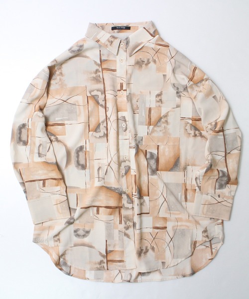 one way（ワンウェイ）の「【oneway】ボカシ柄シャツ（シャツ/ブラウス・レディース・ベージュ/ライトグレー・FREE）」の12枚目の写真