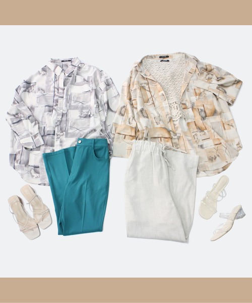 one way（ワンウェイ）の「【oneway】ボカシ柄シャツ（シャツ/ブラウス・レディース・ベージュ/ライトグレー・FREE）」の14枚目の写真