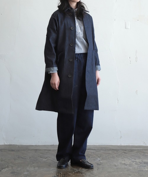 Yarmo（ヤーモ）の「[ Yarmo×OMNIGOD ] 別注 デニム ダスターコート（ステンカラーコート・レディース・ワンウォッシュ・M-L）」の12枚目の写真