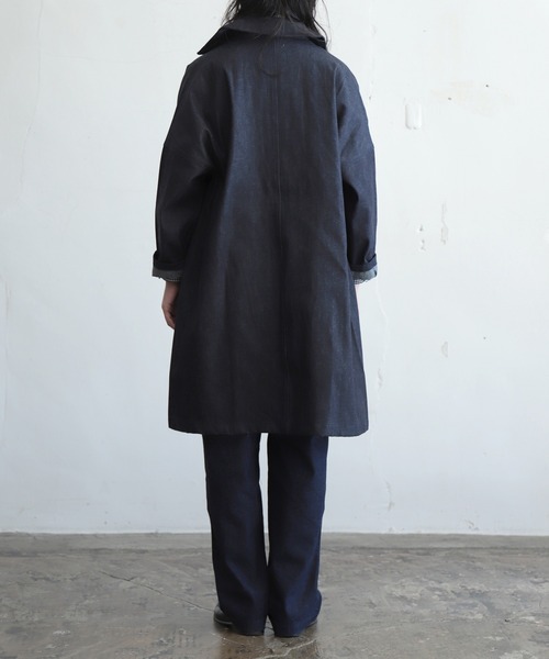 Yarmo（ヤーモ）の「[ Yarmo×OMNIGOD ] 別注 デニム ダスターコート（ステンカラーコート・レディース・ワンウォッシュ・M-L）」の9枚目の写真