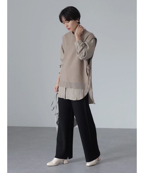 AMERICAN HOLIC（アメリカンホリック）の「ケーブルニット細見えパンツ（その他パンツ・レディース・ブラック・S/M/L）」の6枚目の写真