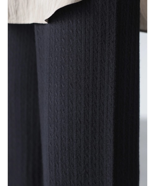 AMERICAN HOLIC（アメリカンホリック）の「ケーブルニット細見えパンツ（その他パンツ・レディース・ブラック・S/M/L）」の10枚目の写真