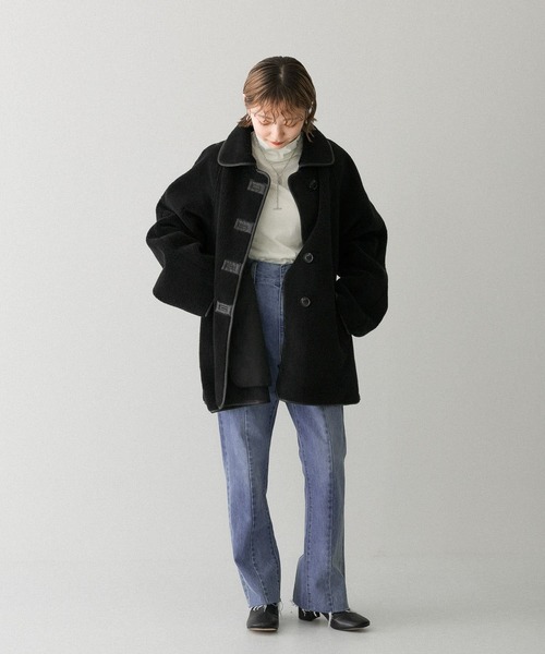 KBF（ケイビーエフ）の「パイピングボアジャケット（その他アウター・レディース・ブラック/アイボリー・ONE）」の6枚目の写真