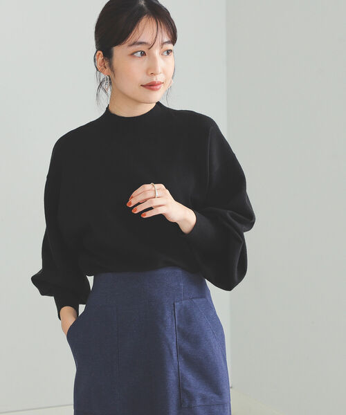 BEAMS HEART（ビームスハート）の「BEAMS HEART / ふっくら袖 ハイネック プルオーバー（ニット/セーター・レディース・ブラック/ブルー/ホワイト系その他5/オレンジ系その他2・FREE）」の9枚目の写真