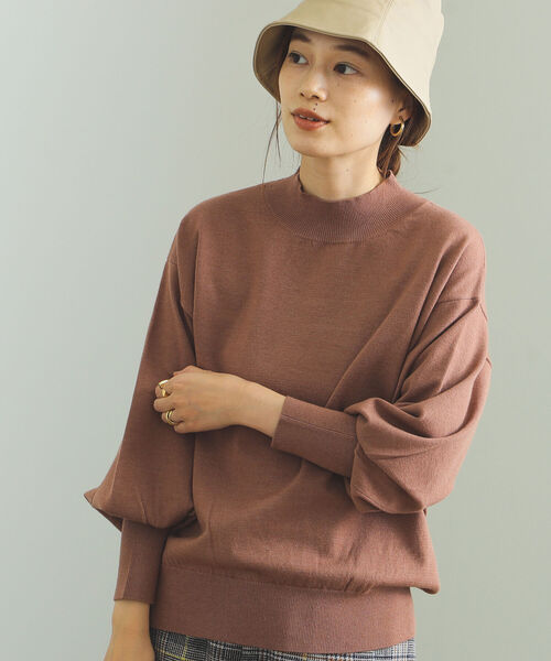 BEAMS HEART（ビームスハート）の「BEAMS HEART / ふっくら袖 ハイネック プルオーバー（ニット/セーター・レディース・ブラック/ブルー/ホワイト系その他5/オレンジ系その他2・FREE）」の13枚目の写真