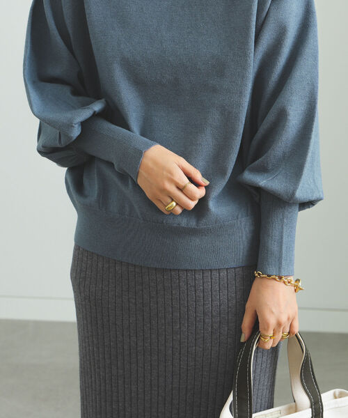 BEAMS HEART（ビームスハート）の「BEAMS HEART / ふっくら袖 ハイネック プルオーバー（ニット/セーター・レディース・ブラック/ブルー/ホワイト系その他5/オレンジ系その他2・FREE）」の19枚目の写真