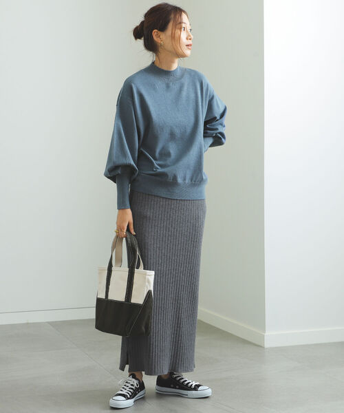 BEAMS HEART（ビームスハート）の「BEAMS HEART / ふっくら袖 ハイネック プルオーバー（ニット/セーター・レディース・ブラック/ブルー/ホワイト系その他5/オレンジ系その他2・FREE）」の20枚目の写真