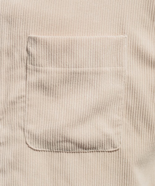 PairPair（ペアペア）の「コーデュロイオーバーシャツ/セットアップ対応(ユニセックス)（シャツ/ブラウス・レディース・ブラウン/アイボリー/グレイッシュブルー・MEDIUM/LARGE）」の8枚目の写真