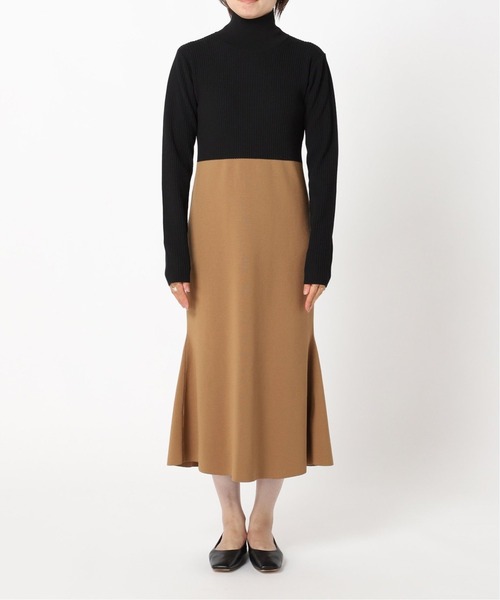 Noble（ノーブル）の「○カラーブロックニットワンピース2