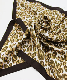 ウィズ wiz / フレーム ヒョウ柄 シルク スカーフ 日本製