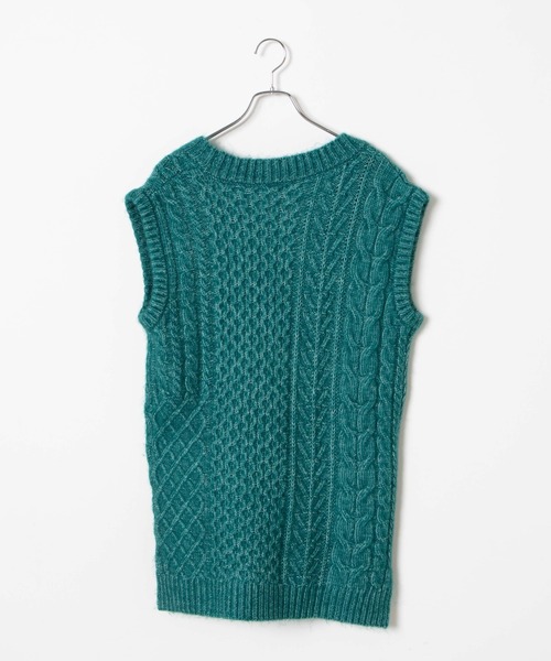 DuKKah(デュカ)の「Dukkah/VネックケーブルBIGベスト(ベスト・レディース・ブラック/グリーン・X-SMALL)」の18枚目の写真