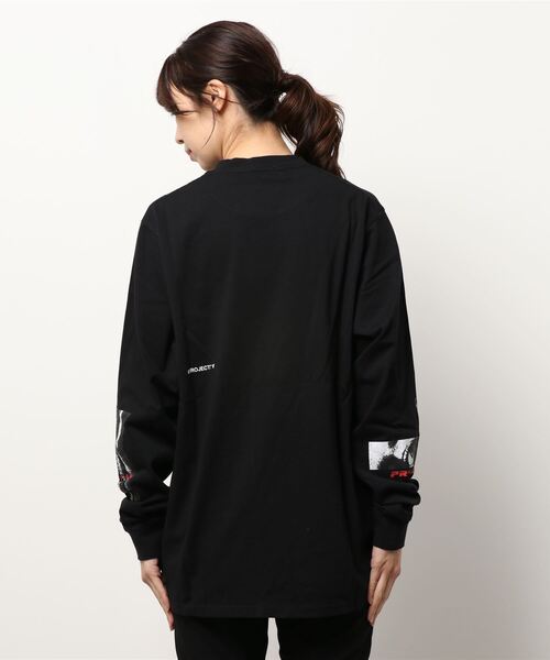 PROJECT U（プロジェクトユー）の「PU CHARM EYED LONG Tシャツ（Tシャツ/カットソー・レディース・ホワイト/ライトブルー/ブラック・MEDIUM/LARGE）」の5枚目の写真
