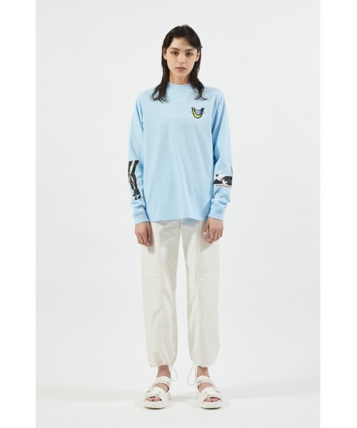 PROJECT U（プロジェクトユー）の「PU CHARM EYED LONG Tシャツ（Tシャツ/カットソー・レディース・ホワイト/ライトブルー/ブラック・MEDIUM/LARGE）」の13枚目の写真