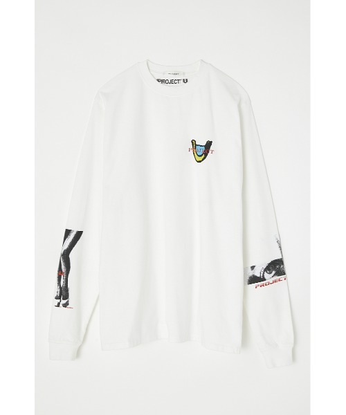 PROJECT U（プロジェクトユー）の「PU CHARM EYED LONG Tシャツ（Tシャツ/カットソー・レディース・ホワイト/ライトブルー/ブラック・MEDIUM/LARGE）」の22枚目の写真