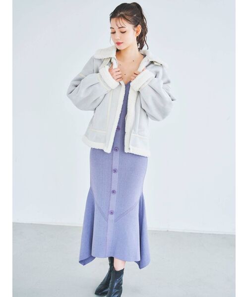 dazzlin(ダズリン)の「マーメイドニットVネックワンピース(ワンピース・レディース・オレンジ/ブルー/モカ・SMALL/MEDIUM)」の5枚目の写真
