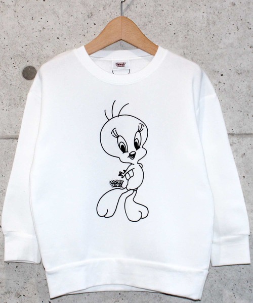 THE CASUAL（カジュアル）の「ルーニー・テューンズ プリント BIG クルーネック トレーナー キッズ（スウェット・キッズ・ブラック/ラベンダー/オフホワイト/杢グレー/モカ/ミント・110cm/130cm/150cm/120cm/140cm/160cm）」の2枚目の写真