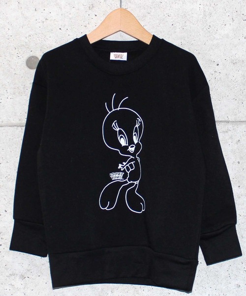 THE CASUAL（カジュアル）の「ルーニー・テューンズ プリント BIG クルーネック トレーナー キッズ（スウェット・キッズ・ブラック/ラベンダー/オフホワイト/杢グレー/モカ/ミント・110cm/130cm/150cm/120cm/140cm/160cm）」の3枚目の写真