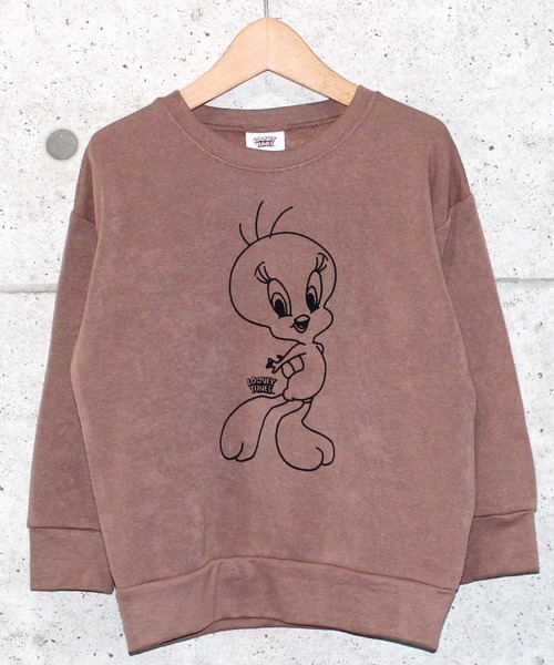 THE CASUAL（カジュアル）の「ルーニー・テューンズ プリント BIG クルーネック トレーナー キッズ（スウェット・キッズ・ブラック/ラベンダー/オフホワイト/杢グレー/モカ/ミント・110cm/130cm/150cm/120cm/140cm/160cm）」の5枚目の写真