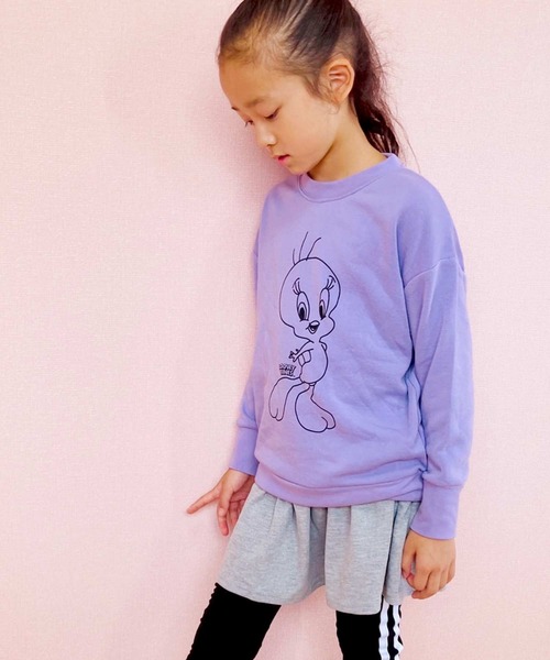THE CASUAL（カジュアル）の「ルーニー・テューンズ プリント BIG クルーネック トレーナー キッズ（スウェット・キッズ・ブラック/ラベンダー/オフホワイト/杢グレー/モカ/ミント・110cm/130cm/150cm/120cm/140cm/160cm）」の13枚目の写真