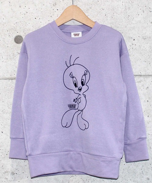 THE CASUAL（カジュアル）の「ルーニー・テューンズ プリント BIG クルーネック トレーナー キッズ（スウェット・キッズ・ブラック/ラベンダー/オフホワイト/杢グレー/モカ/ミント・110cm/130cm/150cm/120cm/140cm/160cm）」の14枚目の写真