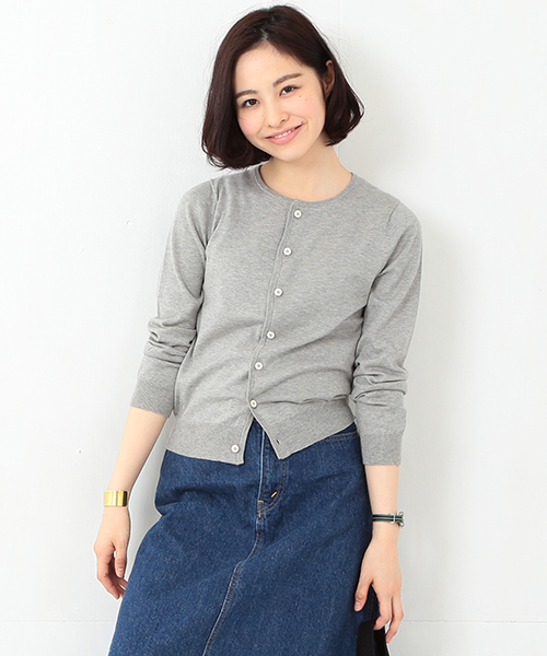 BEAMS BOY(ビームスボーイ)の「BEAMS BOY / 14ゲージ BB刺繍クルーカーディガン 15SS(カーディガン/ボレロ・レディース・ホワイト/グレー/レッド/イエロー/ライトブルー/ネイビー・0/1)」の2枚目の写真