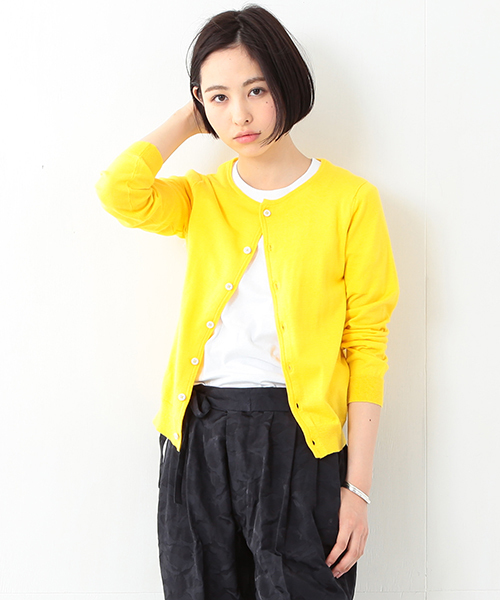 BEAMS BOY(ビームスボーイ)の「BEAMS BOY / 14ゲージ BB刺繍クルーカーディガン 15SS(カーディガン/ボレロ・レディース・ホワイト/グレー/レッド/イエロー/ライトブルー/ネイビー・0/1)」の5枚目の写真