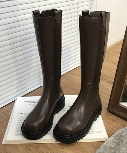 ANOTHER S(アナザーエス)の「厚底ボリュームフェイクレーザロングブーツ(ブーツ・レディース・ブラック/ブラウン・40/38/39/37)」の7枚目の写真