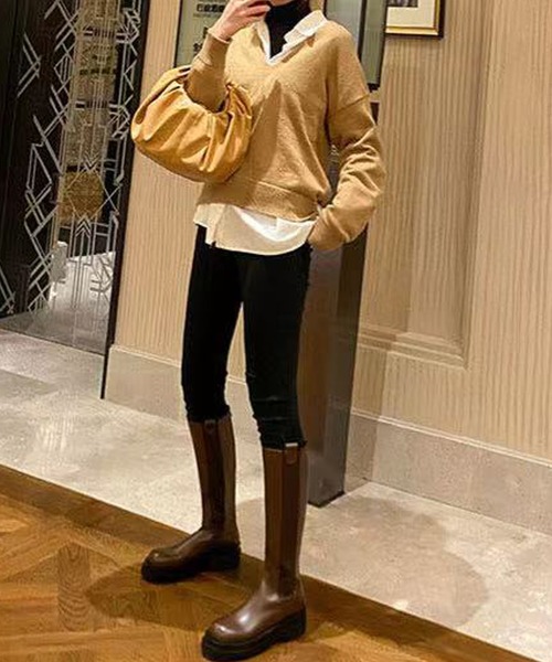 ANOTHER S(アナザーエス)の「厚底ボリュームフェイクレーザロングブーツ(ブーツ・レディース・ブラック/ブラウン・40/38/39/37)」の8枚目の写真