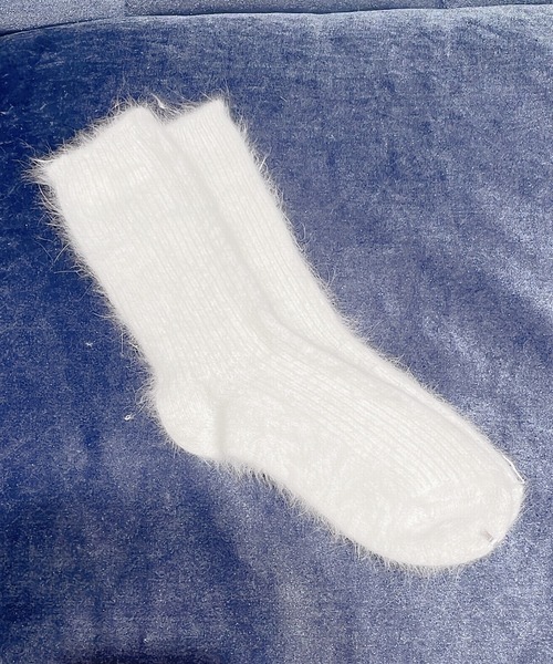 lilLilly(リルリリー)の「アンゴラソックス(ソックス/靴下・レディース・ホワイト/ブラック/ピンク/ライトピンク・FREE)」の2枚目の写真