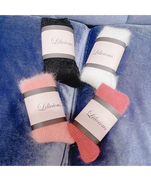 lilLilly(リルリリー)の「アンゴラソックス(ソックス/靴下・レディース・ホワイト/ブラック/ピンク/ライトピンク・FREE)」の3枚目の写真