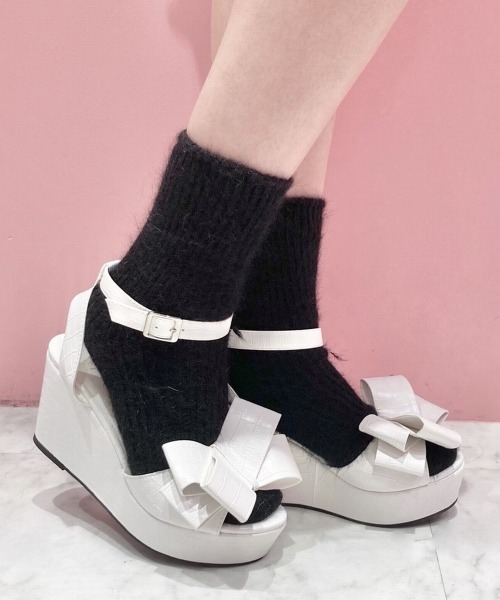 lilLilly(リルリリー)の「アンゴラソックス(ソックス/靴下・レディース・ホワイト/ブラック/ピンク/ライトピンク・FREE)」の10枚目の写真