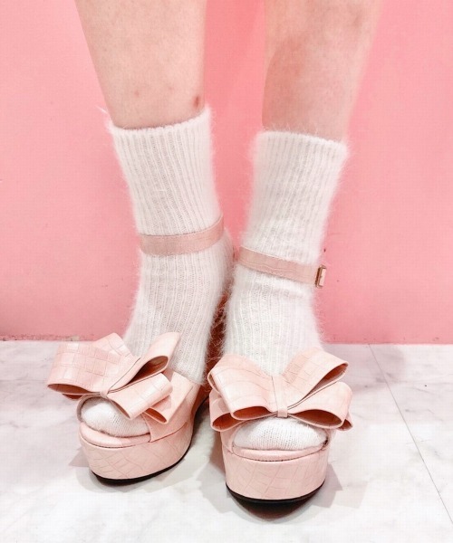 lilLilly(リルリリー)の「アンゴラソックス(ソックス/靴下・レディース・ホワイト/ブラック/ピンク/ライトピンク・FREE)」の7枚目の写真