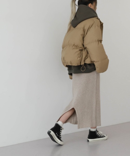 UNE MANSION(ユヌマンション)の「ジッパーポケットショート中綿ジャケット(ダウンジャケット/コート・レディース・ブラック/ブラウン/アイボリー・FREE)」の11枚目の写真