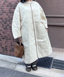 cuorequal（クオレコール）の「キルティングコート(※カーキ、その他1、その他2はロング丈、ブラウンとアイボリーはショート丈となります)（その他アウター）」