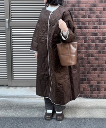 cuorequal（クオレコール）の「キルティングコート(※カーキ、その他1、その他2はロング丈、ブラウンとアイボリーはショート丈となります)（その他アウター）」