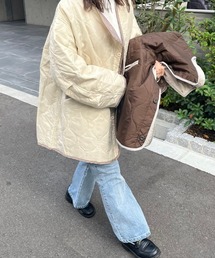 キルティングコート(※カーキ、その他1、その他2はロング丈、ブラウンとアイボリーはショート丈となります)