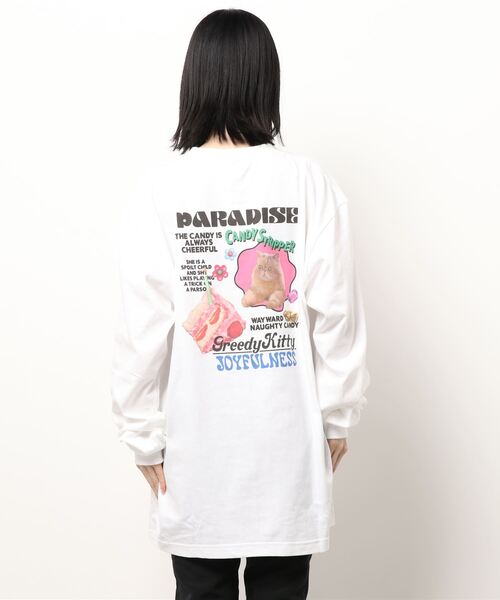 Candy Stripper（キャンディストリッパー）の「GREEDY KITTY L/S Tシャツ（Tシャツ/カットソー・レディース・ブラック/オフホワイト/ラベンダー・2）」の11枚目の写真