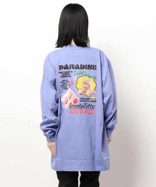 Candy Stripper（キャンディストリッパー）の「GREEDY KITTY L/S Tシャツ（Tシャツ/カットソー・レディース・ブラック/オフホワイト/ラベンダー・2）」の12枚目の写真
