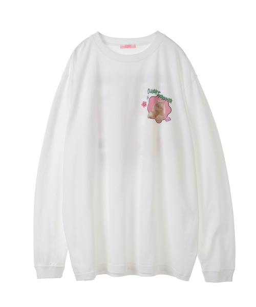 Candy Stripper（キャンディストリッパー）の「GREEDY KITTY L/S Tシャツ（Tシャツ/カットソー・レディース・ブラック/オフホワイト/ラベンダー・2）」の4枚目の写真