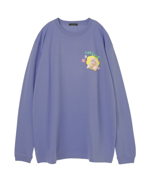 Candy Stripper（キャンディストリッパー）の「GREEDY KITTY L/S Tシャツ（Tシャツ/カットソー・レディース・ブラック/オフホワイト/ラベンダー・2）」の5枚目の写真
