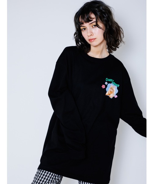 Candy Stripper（キャンディストリッパー）の「GREEDY KITTY L/S Tシャツ（Tシャツ/カットソー・レディース・ブラック/オフホワイト/ラベンダー・2）」の17枚目の写真