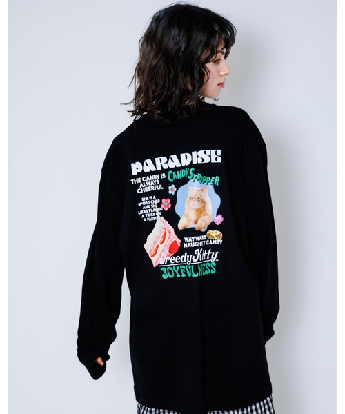 Candy Stripper（キャンディストリッパー）の「GREEDY KITTY L/S Tシャツ（Tシャツ/カットソー・レディース・ブラック/オフホワイト/ラベンダー・2）」の18枚目の写真