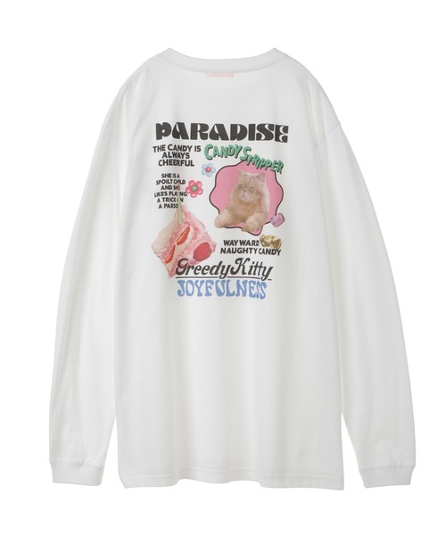 Candy Stripper（キャンディストリッパー）の「GREEDY KITTY L/S Tシャツ（Tシャツ/カットソー・レディース・ブラック/オフホワイト/ラベンダー・2）」の21枚目の写真