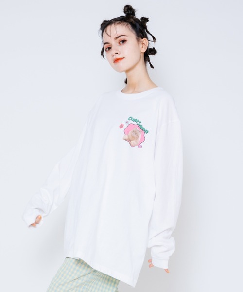 Candy Stripper（キャンディストリッパー）の「GREEDY KITTY L/S Tシャツ（Tシャツ/カットソー・レディース・ブラック/オフホワイト/ラベンダー・2）」の16枚目の写真